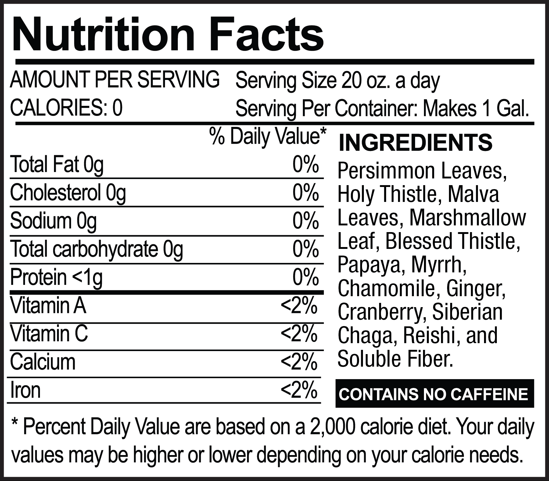 TeDivina® nutrition facts